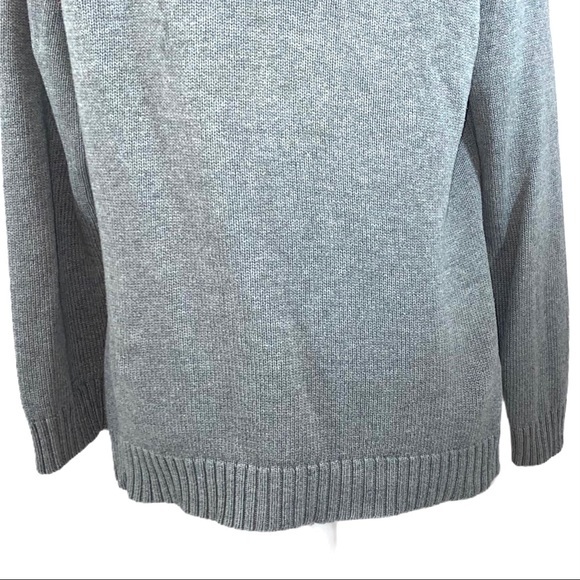 Pria sz L gray cowl neck long sleeve pullover long sleeve midweight knit sweater - Picture 10 of 11